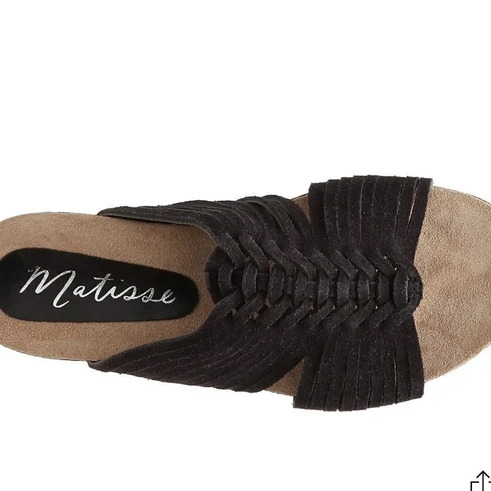 Matisse leather‎ black sandal “Cole” Size 8.  B57